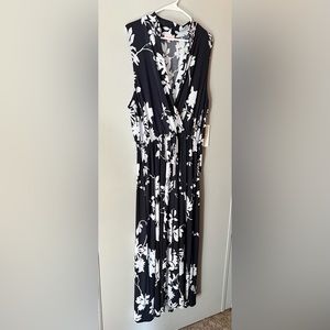 Molly & Isadora Maxi Dress, Navy & White, 3X